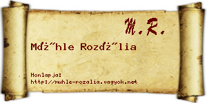 Mühle Rozália névjegykártya